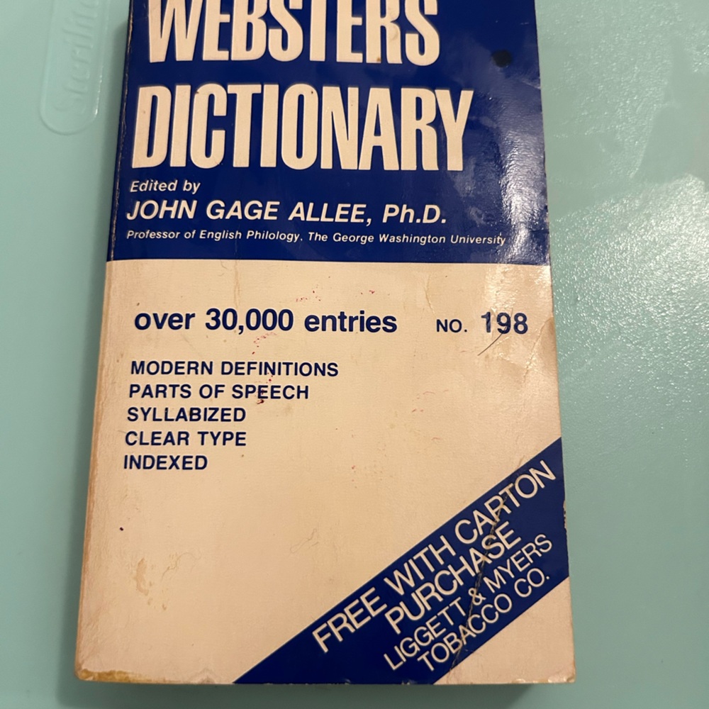 Vintage Websters Dictionary